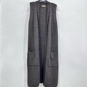 Spartina 449 Baby Alpaca Blend Vest Gray One Size